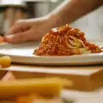 A bowl of spaghetti with marinara sauce as a substitute for traditional spaghetti sauce.